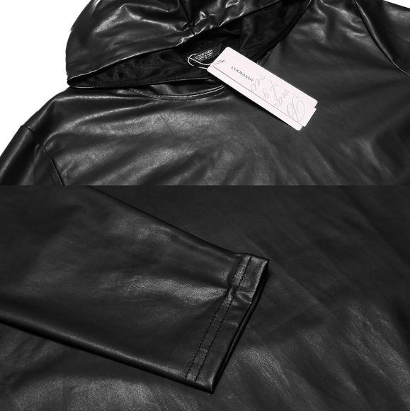 COOFANDY Men's Nightclub Style Metallic Shiny Casual Long Sleeve Pullover Hoodie - Picture 5 of 6